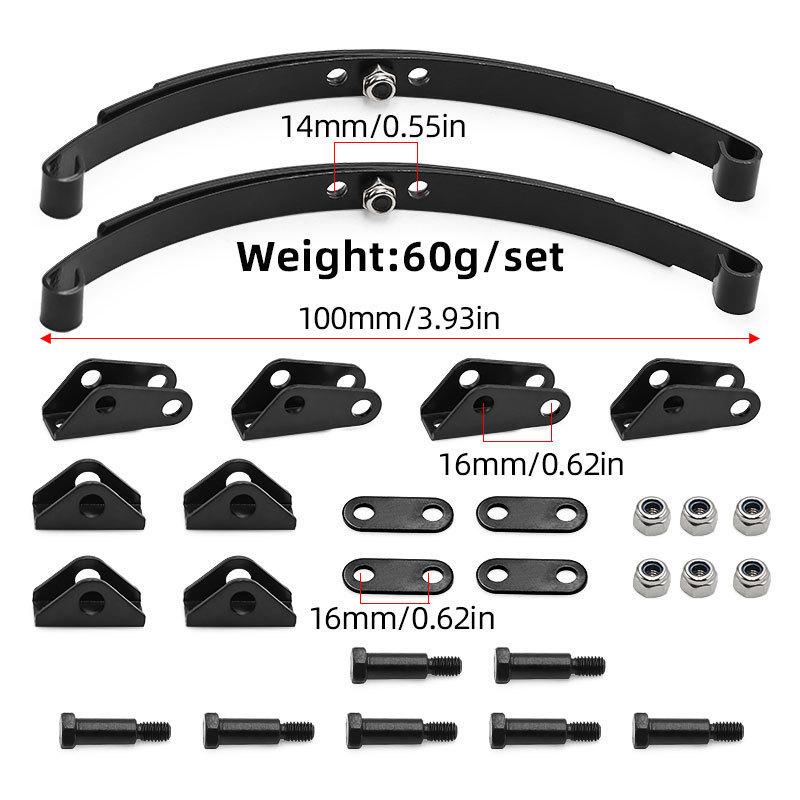 Front Rear Suspension Steel Leaf Spring Lifting Lug Set for 1/14 Tamiya RC Tractor Trailer Truck Model Car Upgrade Parts