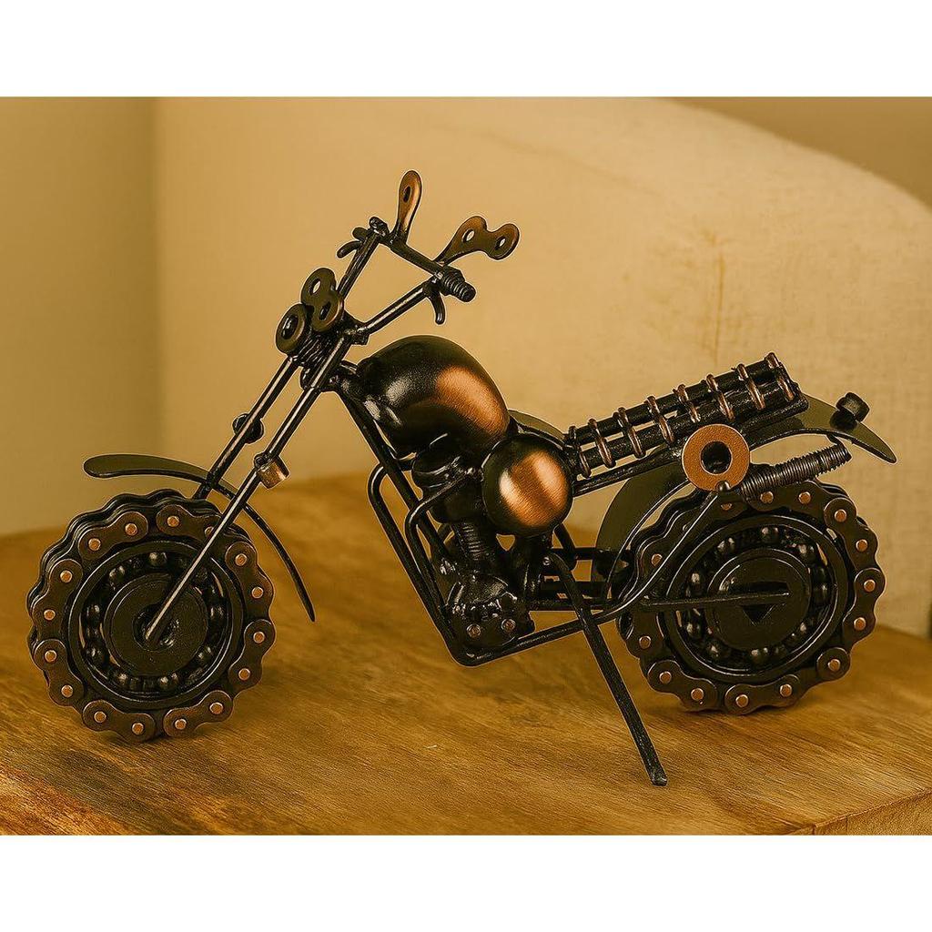 Motorcycle Gifts for Men Unique, Birthday Gifts for Men & Women Riders, Vintage Home Office Decor, Scrap Metal Motorcycle Art
