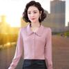 Women's Chiffon Long Sleeve Doll Collar Top for Spring/Autumn