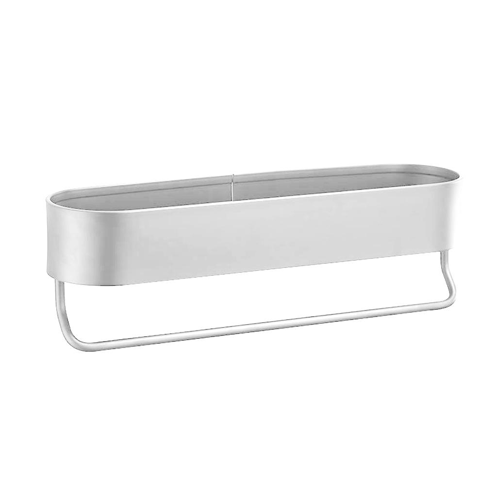 Wall Mounted Shampoo Holder Bathroom Storage Tray with Heighten Guardrail Kitchen Organizer for Kitchen Bathroom Toilet