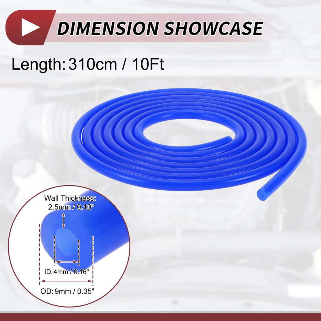HEROFFIX Air and Silicone Vacuum Tube Hose High Temperature Automotive Vacuum Line 10ft