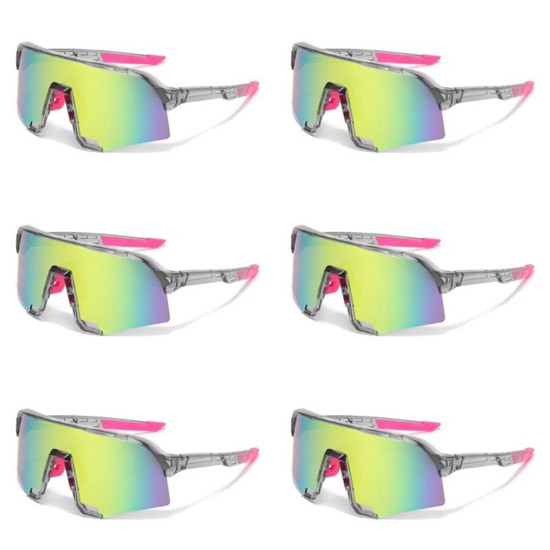 6PCS UV400 Cycling Sunglasses Men Women Bike Shades Sunglass Outdoor Sports Bicycle Dustproof Goggles Glasses For Men Women