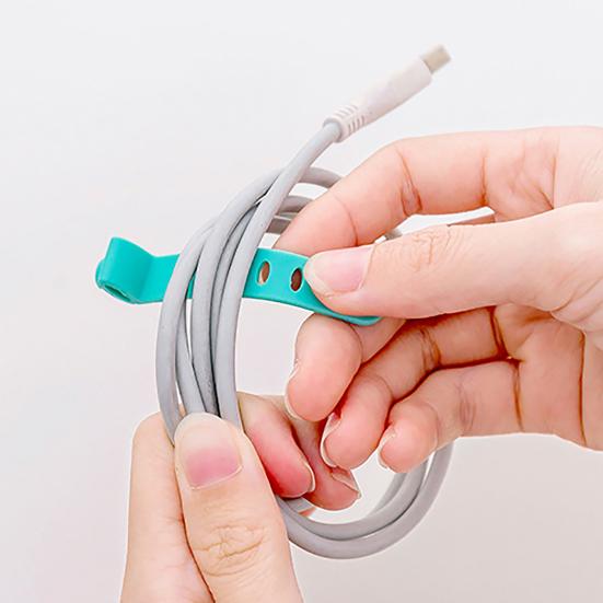 4Pcs/Set Wire Organizer Durable Cute Snap Silicone Creative Earphone Cord Winder for Charger Cable
