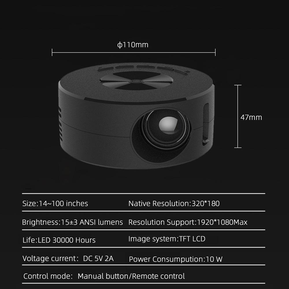 Mini Projector LED HD 1080P Portable Home Movie Theater Projector Eye Protection