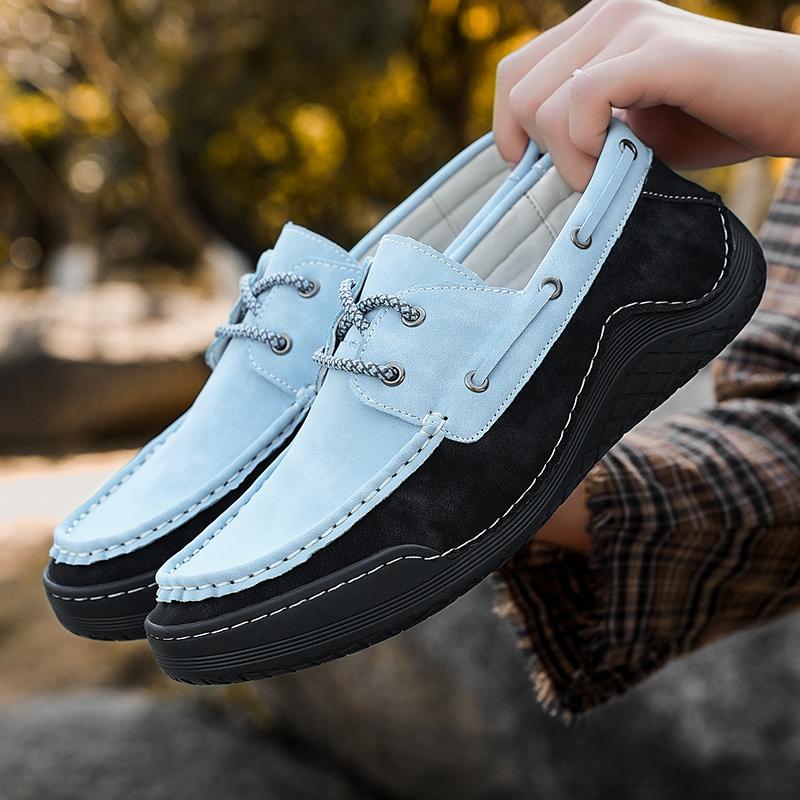 Fashion 2025 All Season Men's Eco-Friendly Bean Shoes 38-46 Recycled Rubber Sole Slip-On Casual Footwear for Daily Travel & Office Wear