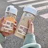 Water bottle unprinted flat replacement plastic water cup high value male and female students simple accompanying cup outdoor with tea compartment
