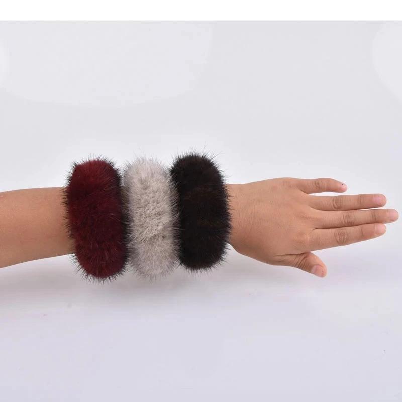 Haarband 100% Echtes Nerzhaar Seil Haargummi Seil Pferdeschwanz Schwanz Streifen Handgelenkband Vintage Elastisch Kopfschmuck Haarband