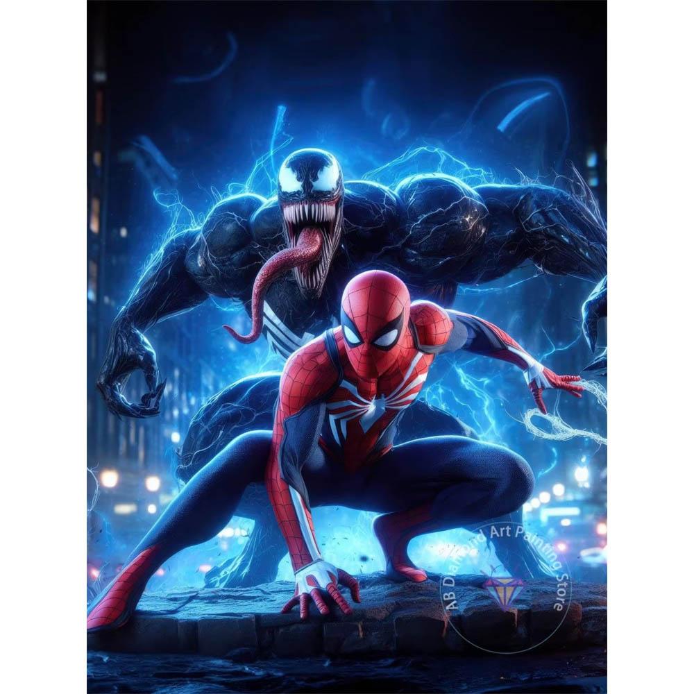Spider-Man High-burning Realistic Style 5D Diamond Painting Full of Diamonds DIY Hand-applied Diamond Painting Hero Theme Decorative Painting Kit