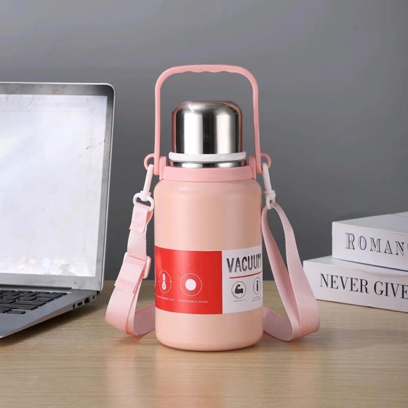 MRSIKEY Large Capacity Stainless Steel Insulated Water Bottle with Straw & Handle