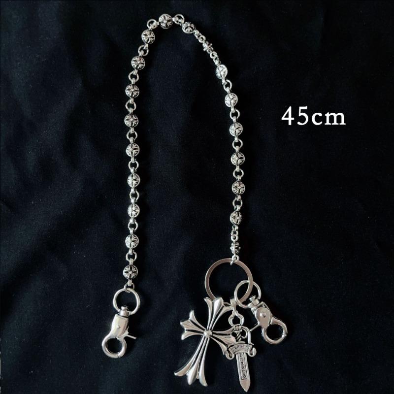 Multi-element trouser chain, bag hanging chain, sword round bead cross waist chain, lobster buckle pendant jeans chain