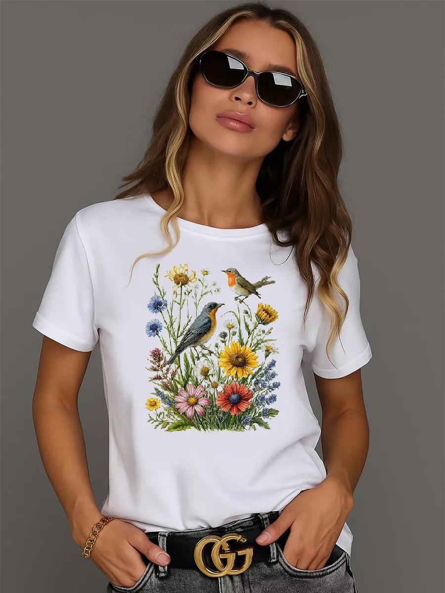 Black T-shirt with giraffe print S