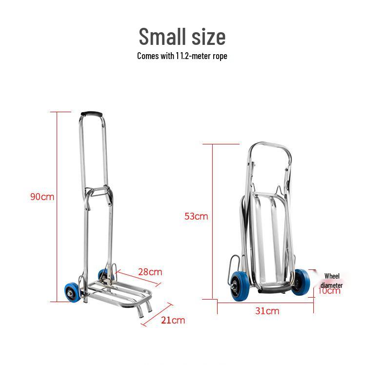 

Stainless Steel Folding Stair Climbing Hand Truck for Luggage and Goods, Portable Trolley.