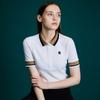 MEASPHERA Women Regular-Fit Ribbed Polo Shirt White