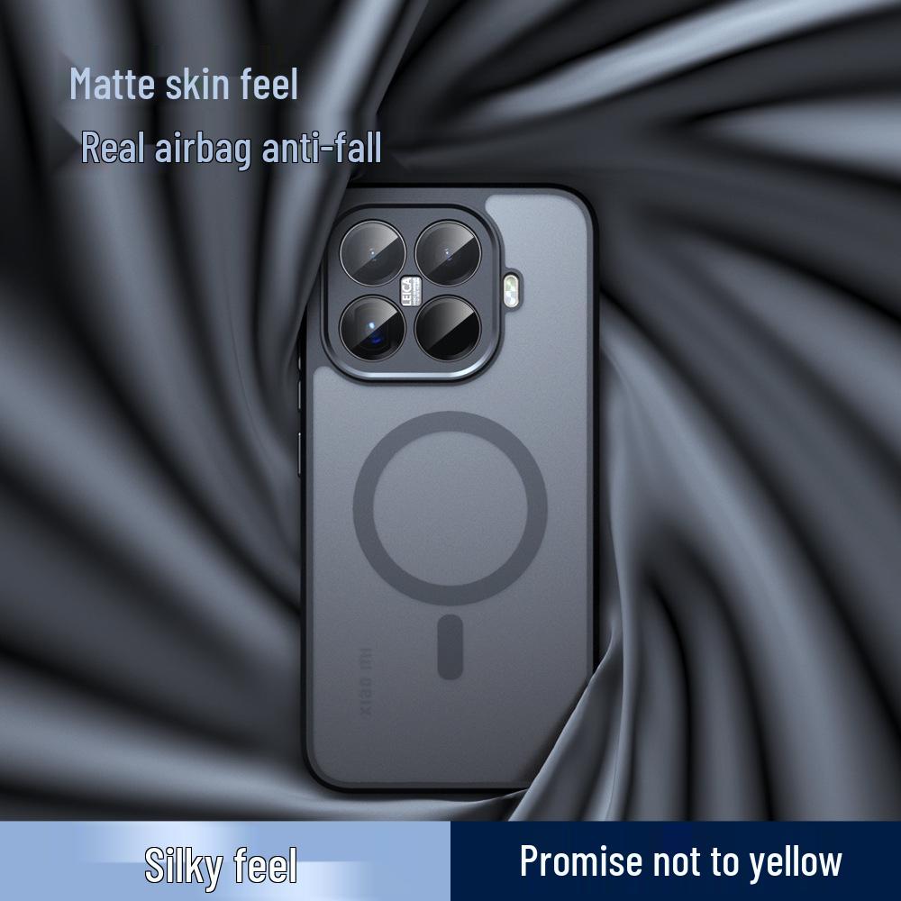 Magnetický obal Xiaomi 15T Pro s pocitem kůže & Mrazuvzdorný airbagový obal Xiaomi 17 odolný proti pádu