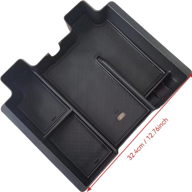 For GMC Sierra 2500HD 3500HD Silverado 1500 Center Console Armrest Organizer Tray Durable ABS Black Storage Box With Divider