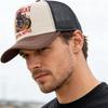 New Motorcycle Embroidered Trucker Hat Flame Biker Patch Baseball Cap For Man Woman Breathable Streetwear Summer Mesh Caps