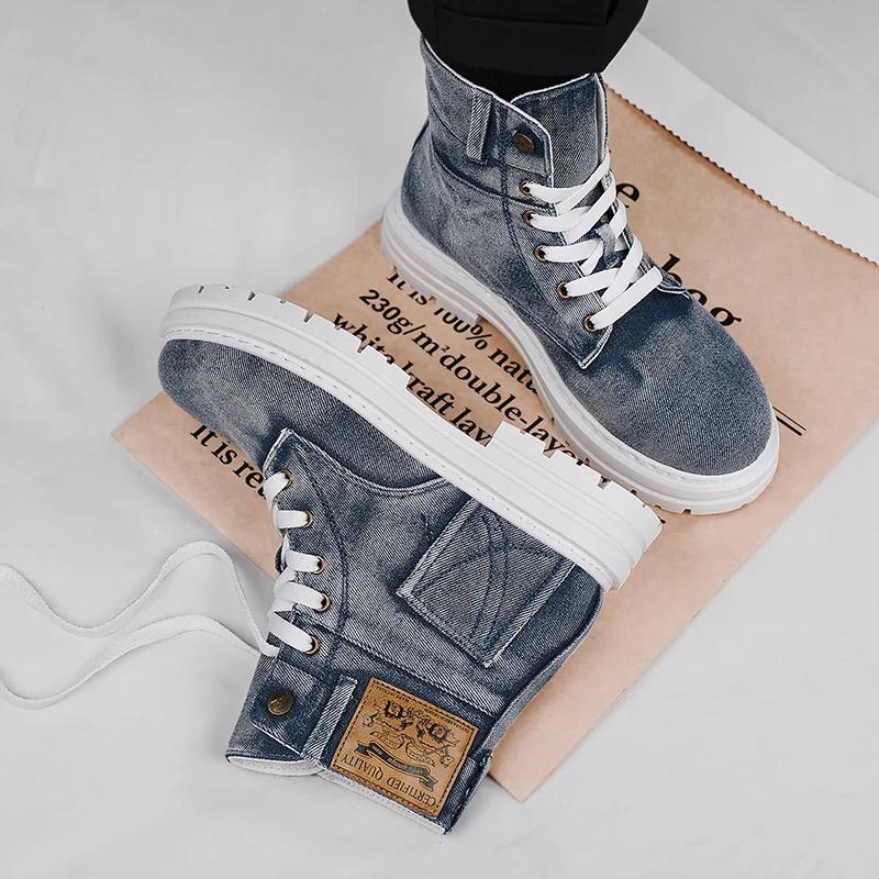 Las Zapatillas Retro de Lona de Caña Alta para Hombre son Modernas Versátiles, Ligeras y para Exteriores con Cordones de Caña Alta 2024 Nuevo Talla39-44