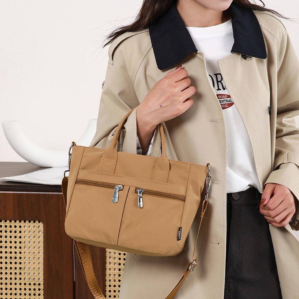 Solid Color Nylon Cloth Handbag Casual Canvas Tote Bag Oxford Cloth Crossbody Bag Commuting