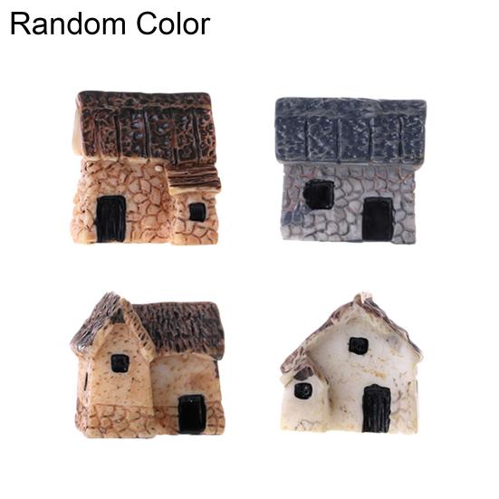 1/4Pcs Micro Landscape Miniature Village Stone House DIY Garden Ornament Decor