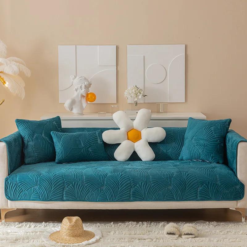 

1 шт. Европейский чехол для дивана, универсальный однотонный чехол для дивана, полотенце, противоскользящий чехол для дивана, полотенце для гостиной, декор 70x70cm 1pc