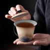 Kiln Change Cangshan Ercai Cover Bowl with Cover Teacup High-end Hand-held Tea Bowl Household Ceramic Kung Fu TeaSet Tea Maker