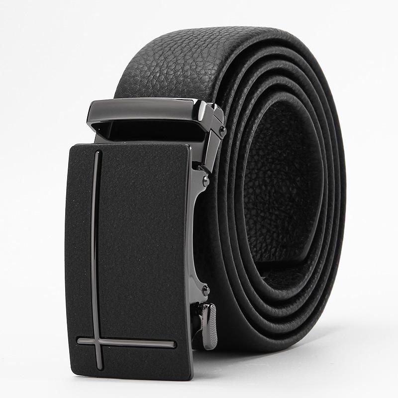 

Матовый ремень с автоматической пряжкой, окантовка, верхний слой коровьей кожи, высококачественный, деловой, повседневный, мужской, модный 110-130cm
