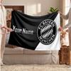 Gepersonaliseerde Fleece Deken van Bayern München met Voetbal Logo, Aangepaste Naam Tekst Zacht Warm Huis Plaid