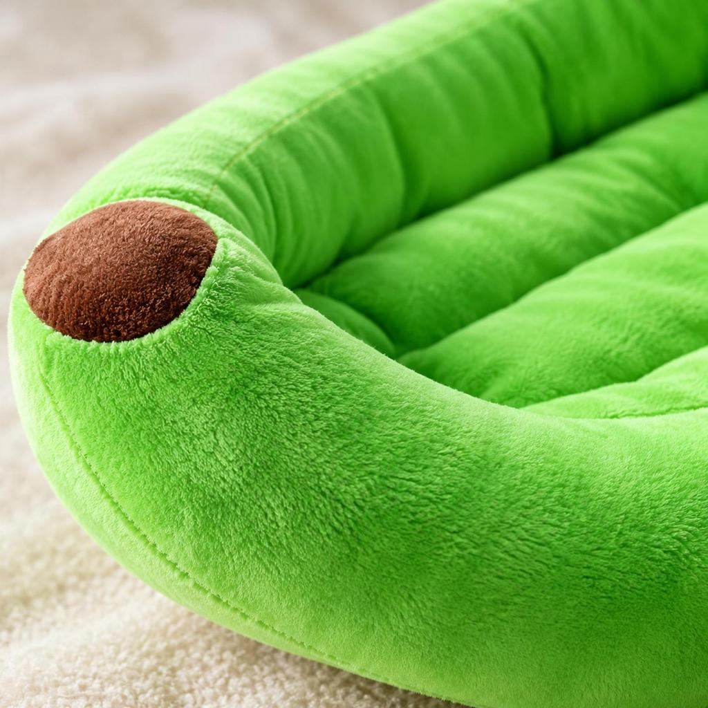 Banana-Shaped Soft Pet Cozysnooze Fruit-Shaped Bed with Raised Sides