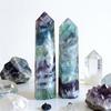 Hot Selling Natural Fluorite Feather Crystal Tower Green Fluorite Obelisk Healing Stone Home Decor Mineral Specimen