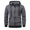 Herren Kapuzen-Reißverschluss-Sweatshirt Mit Mehreren Taschen Lockerer Schnitt Warm Fleecegefüttert Lässig Sportbekleidung Winter