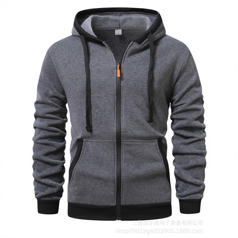 Herren Kapuzen-Reißverschluss-Sweatshirt Mit Mehreren Taschen Lockerer Schnitt Warm Fleecegefüttert Lässig Sportbekleidung Winter