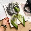 Elegant Silk-Like Square Scarf Women Korean Style Print Neck Lightweight 70x70cm Nylon Fashion Accessory
