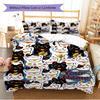 Name Custom Maneki-Neko Pattern Bedding Set Quilt Cover Pillowcase Home Decor Gift (1 * duvet cover + 2 * pillowcase, without core)
