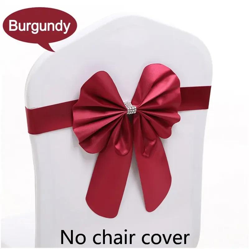 10pcs New Sashes Elastic Bow Tie Ready Made Chair Sashes Band For Wedding Party Hotel Banquet Event Decoration Wholesale