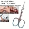 Stainless Steel Scissors Multi-Purpose Beauty Tool for Eyebrows, Nails, and Makeup Care, Ideal for Trimming, Sharp Curved Blades