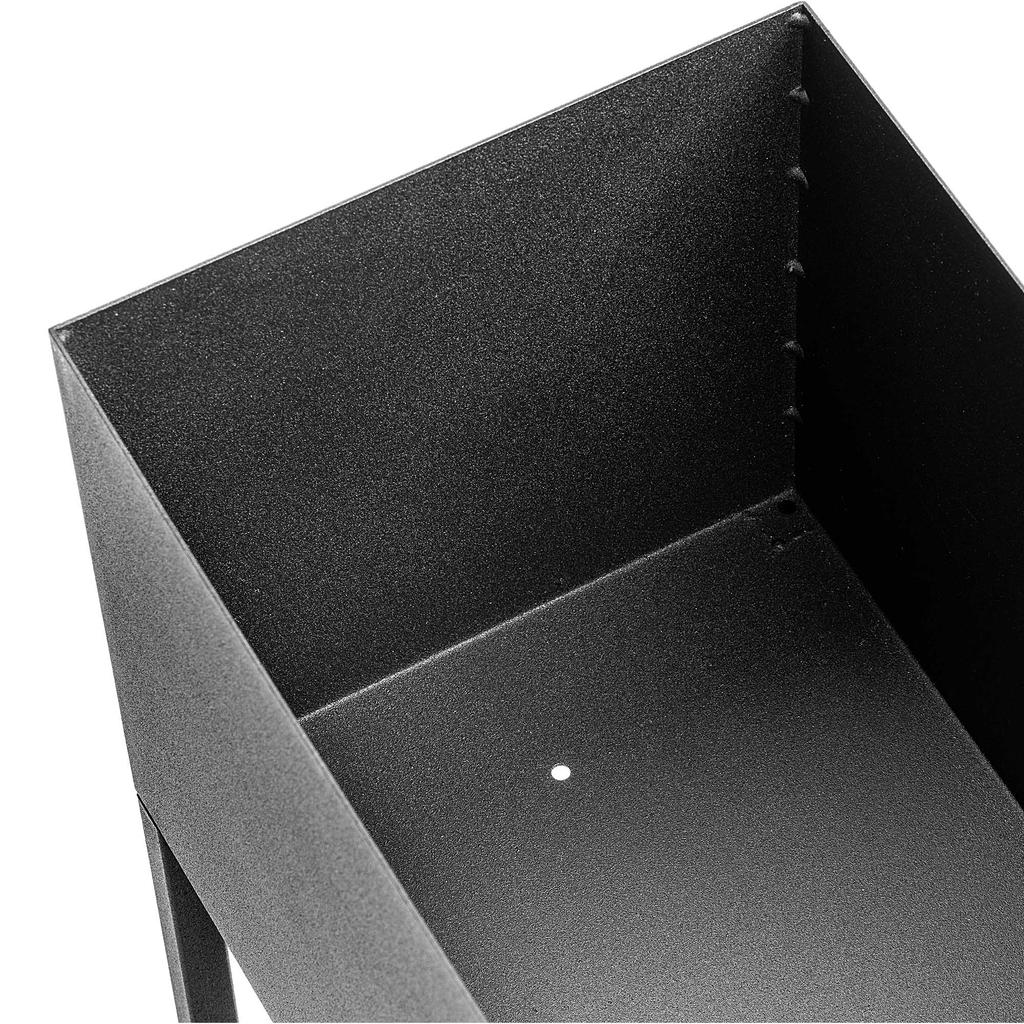 Breiter Pflanzenständer mit Topf 60x30cm, Blumentopf, Stahl-Pflanzenständer, schwarz