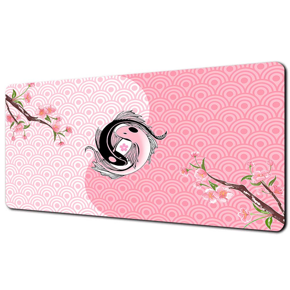 Fish XXL Lock Edge Mousepad Koi Taichi Neutral Large Gaming Desk Mat Keyboard Mats Mouse Mat Beast Desk Pad For Gift Mouse Pad