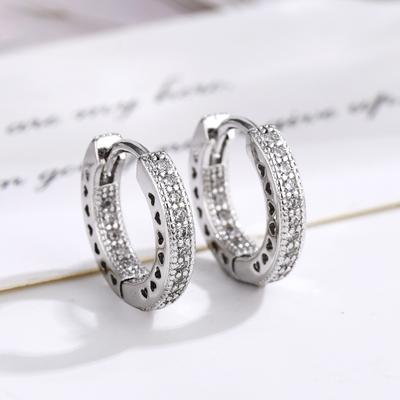 New Sparkling Zirconia Earrings Personality Exaggerated Femininity Elegant Light Luxury Heart-Shaped Earrings Fashion Jewellery