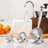 High Temperature Resistance Stainless Steel Funnel with Cleaning Brush Multi-function Long-handled Funnel