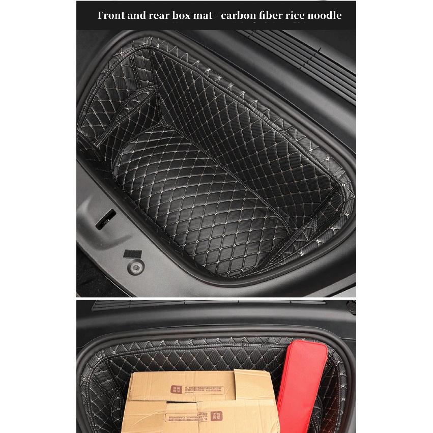 For Tesla Model 3 / Y 2020-2023 Front Rear Trunk Mat Car Leather Trunk Storage Pad Bottom Protector Pad Car Interior Decoration
