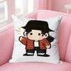 Lindas Fundas de Almohada Chibi de Michael Jackson para Dormitorio Sala de Estar Sofá Decoración del Hogar Funda de Cojín de Poliéster con Cremallera