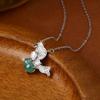 New Chinese Natural Blue Water Jadeite Butterfly Pendant Niche Collarbone Chain S925 Sterling Silver Full Diamond Flash Necklace Women