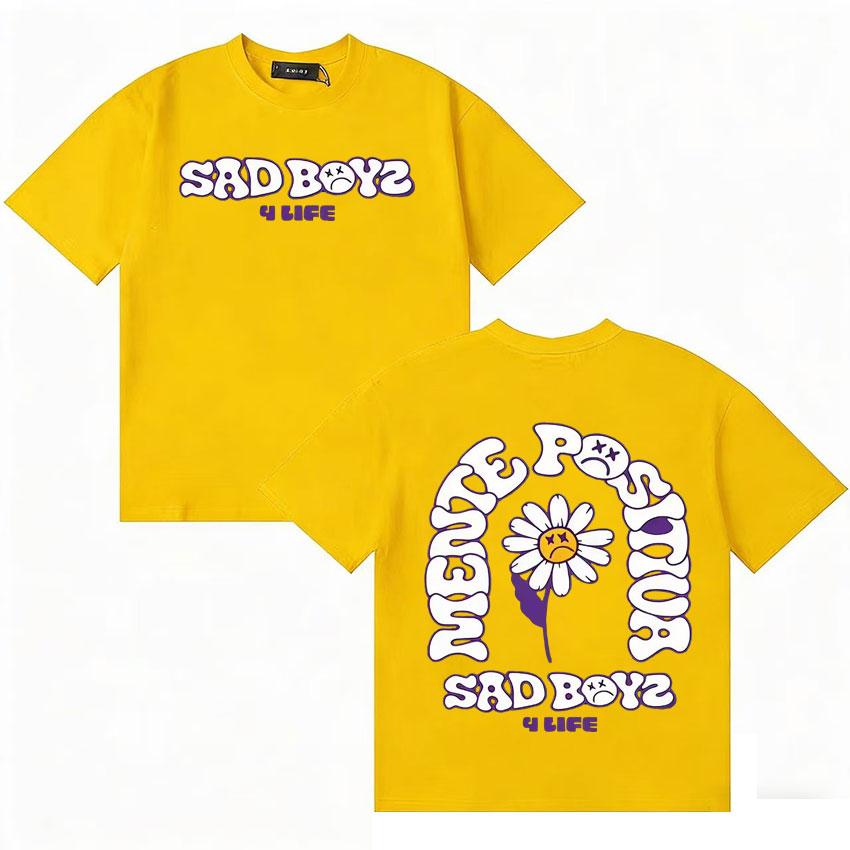 Singer Junior H Sad Boyz 4 Live Graphics Cotton T Shirt Unisex Women Short Sleeve Casual Hipster Double Sided Print Gothic Cozy Tee