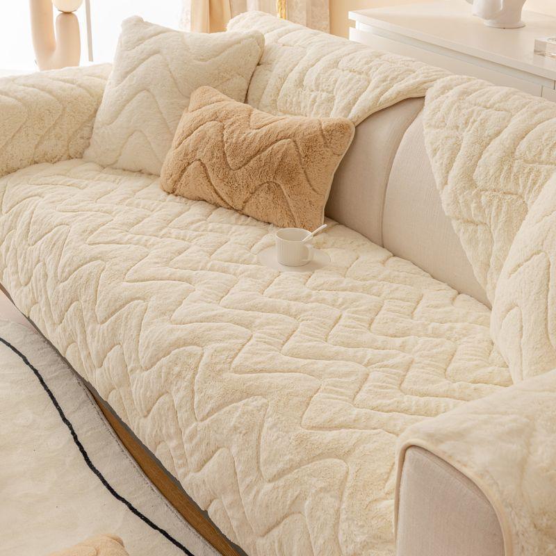 Tlustý plyšový potah na pohovku prodyšná protiskluzová podložka na pohovku zimní teplá severská pohovka ručník pohovka polštář do obývacího pokoje domácí dekorace