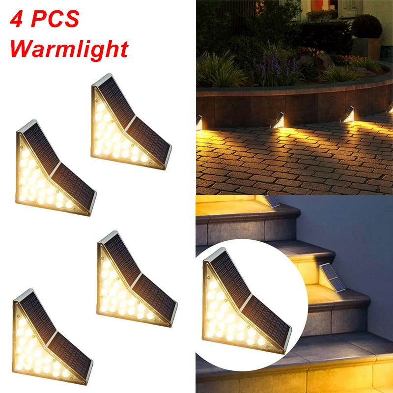 1/4PCS Solar Step Lights Outdoor LED Lamp Waterproof Outside Solar Lights for Stair Patio Garden Courtyard Door Sidewalk Decor