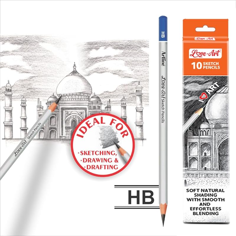 Artline Love Art Sketch Pencils Hb Set Of 10 In Quantity 2 | Ideal For Creating Detailed And Precise Sketches 210 чёрный