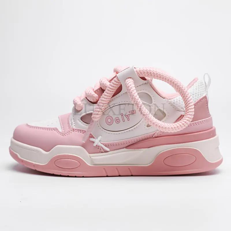 Sneakers Erkek Platform Koşu Spor Ayakkabıları Siyah Bağcıklı Erkek Vulkanize Ayakkabılar Kalın Tabanlı Sneakers Chaussure Homme