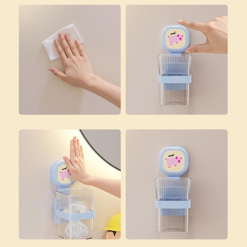 Bathroom Storage Shelf With Suction Cup Holds Firmly Waterproof ABS Plastic Wall Organizers for Small Space Saving