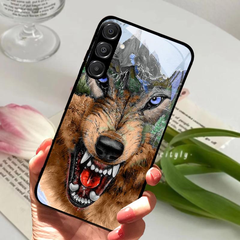 For Samsung A26 5G Case Hard PC Tempered Glass Phone Cover For Samsung Galaxy A36 A56 5G Fashion Animal Glass Protector Cases