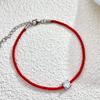 Bracelet Cordon Rouge en Moissanite Certifiée GRA de 0,5 Carat pour Femmes Bijou Minimaliste Cadeau de Saint-Valentin
